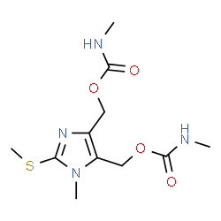 ChemSpider 2D Image | [1-methyl-2-(methylsulfanyl)-1H-imidazole-4,5-diyl]dimethanediyl bis(methylcarbamate) | C11H18N4O4S