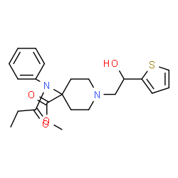 ChemSpider 2D Image | Methyl 1-[2-hydroxy-2-(2-thienyl)ethyl]-4-[phenyl(propionyl)amino]-4-piperidinecarboxylate | C22H28N2O4S