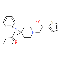 ChemSpider 2D Image | N-{1-[2-Hydroxy-2-(2-thienyl)ethyl]-4-(methoxymethyl)-4-piperidinyl}-N-phenylpropanamide | C22H30N2O3S