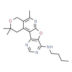 ChemSpider 2D Image | N-Butyl-2,2,5-trimethyl-1,4-dihydro-2H-pyrano[4'',3'':4',5']pyrido[3',2':4,5]furo[3,2-d]pyrimidin-8-amine | C19H24N4O2