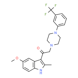 ChemSpider 2D Image | 1-(5-Methoxy-2-methyl-1H-indol-3-yl)-2-{4-[3-(trifluoromethyl)phenyl]-1-piperazinyl}ethanone | C23H24F3N3O2