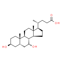 ChemSpider 2D Image | 3b,7a-Dihydroxy-5b-cholanoic acid | C24H40O4