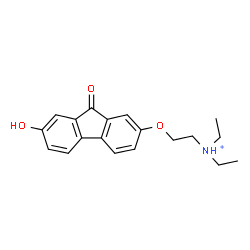 ChemSpider 2D Image | N,N-Diethyl-2-[(7-hydroxy-9-oxo-9H-fluoren-2-yl)oxy]ethanaminium | C19H22NO3