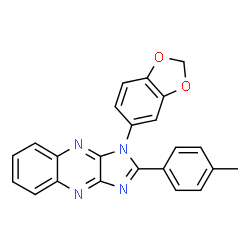 ChemSpider 2D Image | 1-(1,3-Benzodioxol-5-yl)-2-(4-methylphenyl)-1H-imidazo[4,5-b]quinoxaline | C23H16N4O2