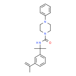 ChemSpider 2D Image | N-[2-(3-Isopropenylphenyl)-2-propanyl]-4-phenyl-1-piperazinecarboxamide | C23H29N3O
