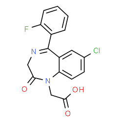 ChemSpider 2D Image | [7-Chloro-5-(2-fluorophenyl)-2-oxo-2,3-dihydro-1H-1,4-benzodiazepin-1-yl]acetic acid | C17H12ClFN2O3