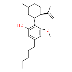ChemSpider 2D Image | 2-[(1R,6R)-6-Isopropenyl-3-methyl-2-cyclohexen-1-yl]-3-methoxy-5-pentylphenol | C22H32O2