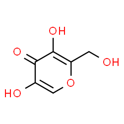 ChemSpider 2D Image | 3,5-Dihydroxy-2-(hydroxymethyl)-4H-pyran-4-one | C6H6O5