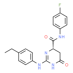 ChemSpider 2D Image | (4S)-2-[(4-Ethylphenyl)amino]-N-(4-fluorophenyl)-6-oxo-1,4,5,6-tetrahydro-4-pyrimidinecarboxamide | C19H19FN4O2