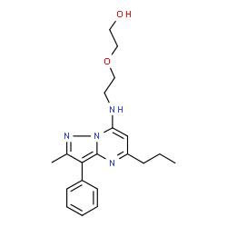 ChemSpider 2D Image | 2-{2-[(2-Methyl-3-phenyl-5-propylpyrazolo[1,5-a]pyrimidin-7-yl)amino]ethoxy}ethanol | C20H26N4O2