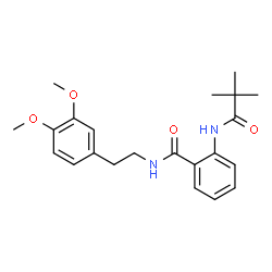 ChemSpider 2D Image | N-[2-(3,4-dimethoxyphenyl)ethyl]-2-(2,2-dimethylpropanamido)benzamide | C22H28N2O4
