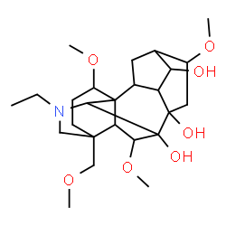 ChemSpider 2D Image | 20-Ethyl-1,6,16-trimethoxy-4-(methoxymethyl)aconitane-7,8,14-triol | C25H41NO7