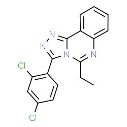ChemSpider 2D Image | 3-(2,4-Dichlorophenyl)-5-ethyl[1,2,4]triazolo[4,3-c]quinazoline | C17H12Cl2N4
