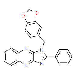ChemSpider 2D Image | 1-(1,3-Benzodioxol-5-ylmethyl)-2-phenyl-1H-imidazo[4,5-b]quinoxaline | C23H16N4O2
