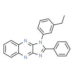 ChemSpider 2D Image | 1-(3-Ethylphenyl)-2-phenyl-1H-imidazo[4,5-b]quinoxaline | C23H18N4