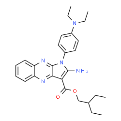 ChemSpider 2D Image | 2-Ethylbutyl 2-amino-1-[4-(diethylamino)phenyl]-1H-pyrrolo[2,3-b]quinoxaline-3-carboxylate | C27H33N5O2