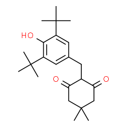 ChemSpider 2D Image | 2-(3,5-di-tert-butyl-4-hydroxybenzyl)-5,5-dimethylcyclohexane-1,3-dione | C23H34O3