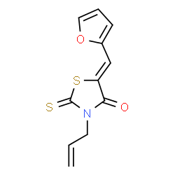 ChemSpider 2D Image | 3-Allyl-5-furan-2-ylmethylene-2-thioxo-thiazolidin-4-one | C11H9NO2S2