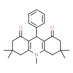 ChemSpider 2D Image | 3,3,6,6,10-Pentamethyl-9-phenyl-3,4,6,7,9,10-hexahydro-1,8(2H,5H)-acridinedione | C24H29NO2
