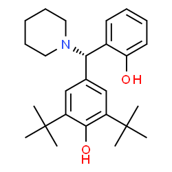 ChemSpider 2D Image | 4-[(S)-(2-Hydroxyphenyl)(1-piperidinyl)methyl]-2,6-bis(2-methyl-2-propanyl)phenol | C26H37NO2