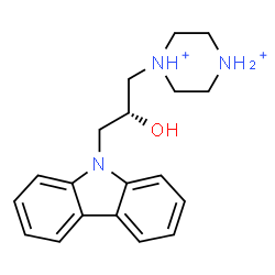 ChemSpider 2D Image | 1-[(2R)-3-(9H-Carbazol-9-yl)-2-hydroxypropyl]piperazinediium | C19H25N3O