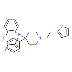 ChemSpider 2D Image | N-(2-Fluorophenyl)-N-{4-phenyl-1-[2-(2-thienyl)ethyl]-4-piperidinyl}propanamide | C26H29FN2OS