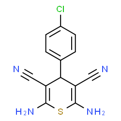 ChemSpider 2D Image | 2,6-Diamino-4-(4-chlorophenyl)-4H-thiopyran-3,5-dicarbonitrile | C13H9ClN4S