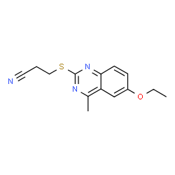 ChemSpider 2D Image | 3-(6-Ethoxy-4-methyl-quinazolin-2-ylsulfanyl)-propionitrile | C14H15N3OS