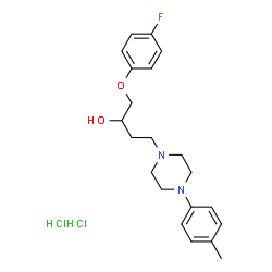 ChemSpider 2D Image | 1-(4-Fluorophenoxy)-4-[4-(4-methylphenyl)-1-piperazinyl]-2-butanol dihydrochloride | C21H29Cl2FN2O2
