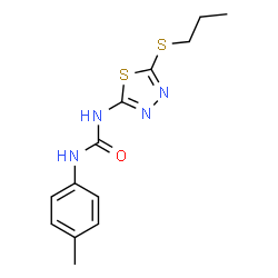 ChemSpider 2D Image | 1-(4-Methylphenyl)-3-[5-(propylsulfanyl)-1,3,4-thiadiazol-2-yl]urea | C13H16N4OS2