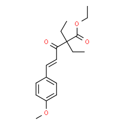 ChemSpider 2D Image | Ethyl (4E)-2,2-diethyl-5-(4-methoxyphenyl)-3-oxo-4-pentenoate | C18H24O4
