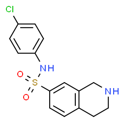 ChemSpider 2D Image | N-(4-Chlorophenyl)-1,2,3,4-tetrahydro-7-isoquinolinesulfonamide | C15H15ClN2O2S
