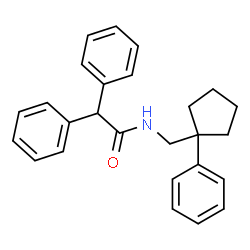 ChemSpider 2D Image | 2,2-Diphenyl-N-[(1-phenylcyclopentyl)methyl]acetamide | C26H27NO