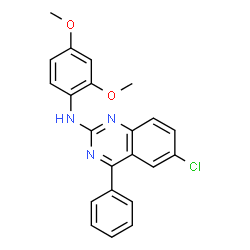 ChemSpider 2D Image | 6-Chloro-N-(2,4-dimethoxyphenyl)-4-phenyl-2-quinazolinamine | C22H18ClN3O2