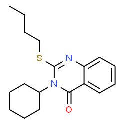 ChemSpider 2D Image | 2-Butylsulfanyl-3-cyclohexyl-3H-quinazolin-4-one | C18H24N2OS