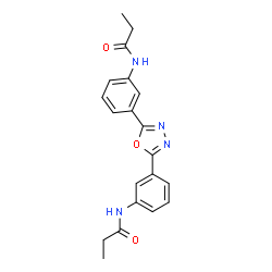 ChemSpider 2D Image | N,N'-(1,3,4-Oxadiazole-2,5-diyldi-3,1-phenylene)dipropanamide | C20H20N4O3