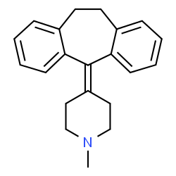 ChemSpider 2D Image | 4-(10,11-Dihydro-5H-dibenzo[a,d][7]annulen-5-ylidene)-1-methylpiperidine | C21H23N