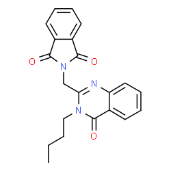 ChemSpider 2D Image | 2-(3-Butyl-4-oxo-3,4-dihydro-quinazolin-2-ylmethyl)-isoindole-1,3-dione | C21H19N3O3