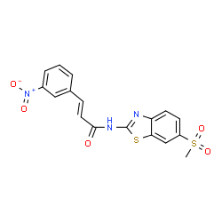 ChemSpider 2D Image | (2E)-N-[6-(Methylsulfonyl)-1,3-benzothiazol-2-yl]-3-(3-nitrophenyl)acrylamide | C17H13N3O5S2