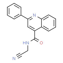 ChemSpider 2D Image | N-(Cyanomethyl)-2-phenyl-4-quinolinecarboxamide | C18H13N3O