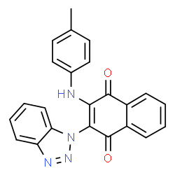 ChemSpider 2D Image | 2-(1H-Benzotriazol-1-yl)-3-[(4-methylphenyl)amino]-1,4-naphthoquinone | C23H16N4O2