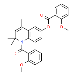 ChemSpider 2D Image | 1-(2-Methoxybenzoyl)-2,2,4-trimethyl-1,2-dihydro-6-quinolinyl 2-methoxybenzoate | C28H27NO5