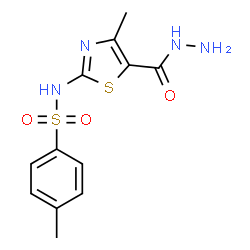 ChemSpider 2D Image | N-[5-(Hydrazinocarbonyl)-4-methyl-1,3-thiazol-2-yl]-4-methylbenzenesulfonamide | C12H14N4O3S2
