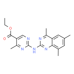 ChemSpider 2D Image | Ethyl 4-methyl-2-[(4,6,8-trimethyl-2-quinazolinyl)amino]-5-pyrimidinecarboxylate | C19H21N5O2