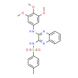 ChemSpider 2D Image | 4-Methyl-N-{3-[(3,4,5-trimethoxyphenyl)amino]-2-quinoxalinyl}benzenesulfonamide | C24H24N4O5S