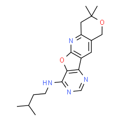 ChemSpider 2D Image | 8,8-Dimethyl-N-(3-methylbutyl)-7,10-dihydro-8H-pyrano[3'',4'':5',6']pyrido[3',2':4,5]furo[3,2-d]pyrimidin-4-amine | C19H24N4O2