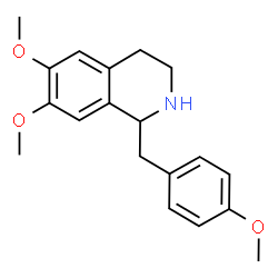 ChemSpider 2D Image | 6,7-Dimethoxy-1-(4-methoxybenzyl)-1,2,3,4-tetrahydroisoquinoline | C19H23NO3