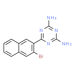 ChemSpider 2D Image | 6-(3-Bromo-2-naphthyl)-1,3,5-triazine-2,4-diamine | C13H10BrN5