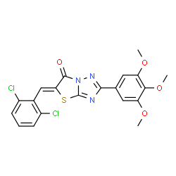 ChemSpider 2D Image | (5Z)-5-(2,6-Dichlorobenzylidene)-2-(3,4,5-trimethoxyphenyl)[1,3]thiazolo[3,2-b][1,2,4]triazol-6(5H)-one | C20H15Cl2N3O4S