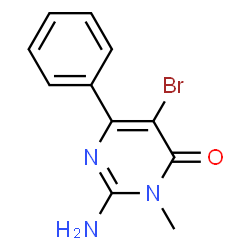 ChemSpider 2D Image | 2-Amino-5-bromo-3-methyl-6-phenyl-4(3H)-pyrimidinone | C11H10BrN3O